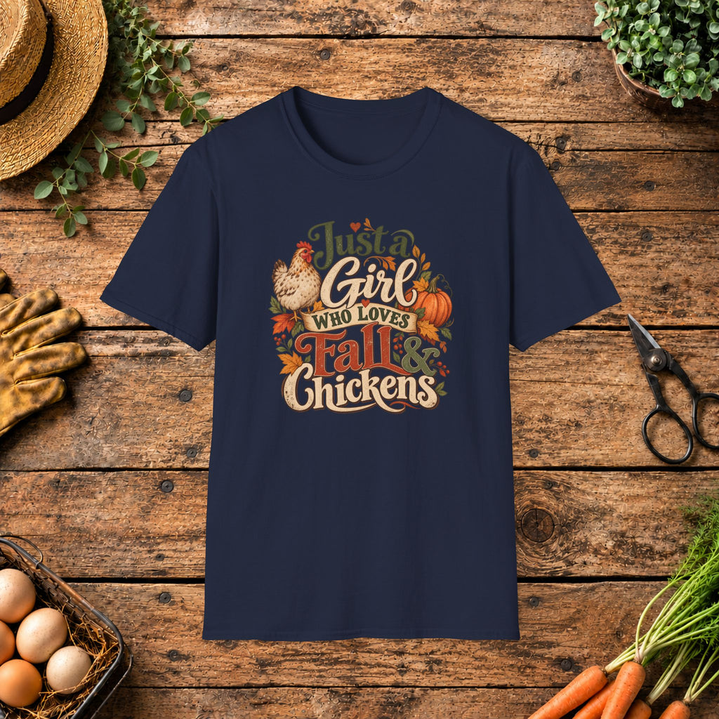 Just a Girl Who Loves Fall & Chickens T-Shirt