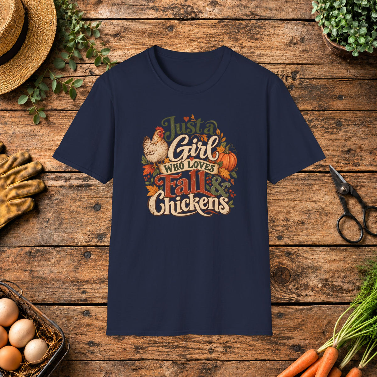 Just a Girl Who Loves Fall & Chickens T-Shirt