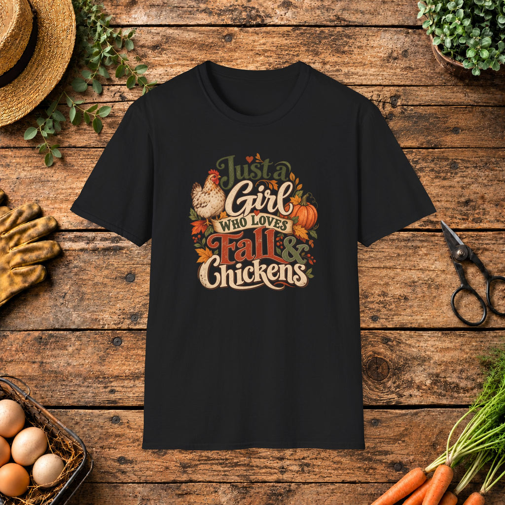 Just a Girl Who Loves Fall & Chickens T-Shirt