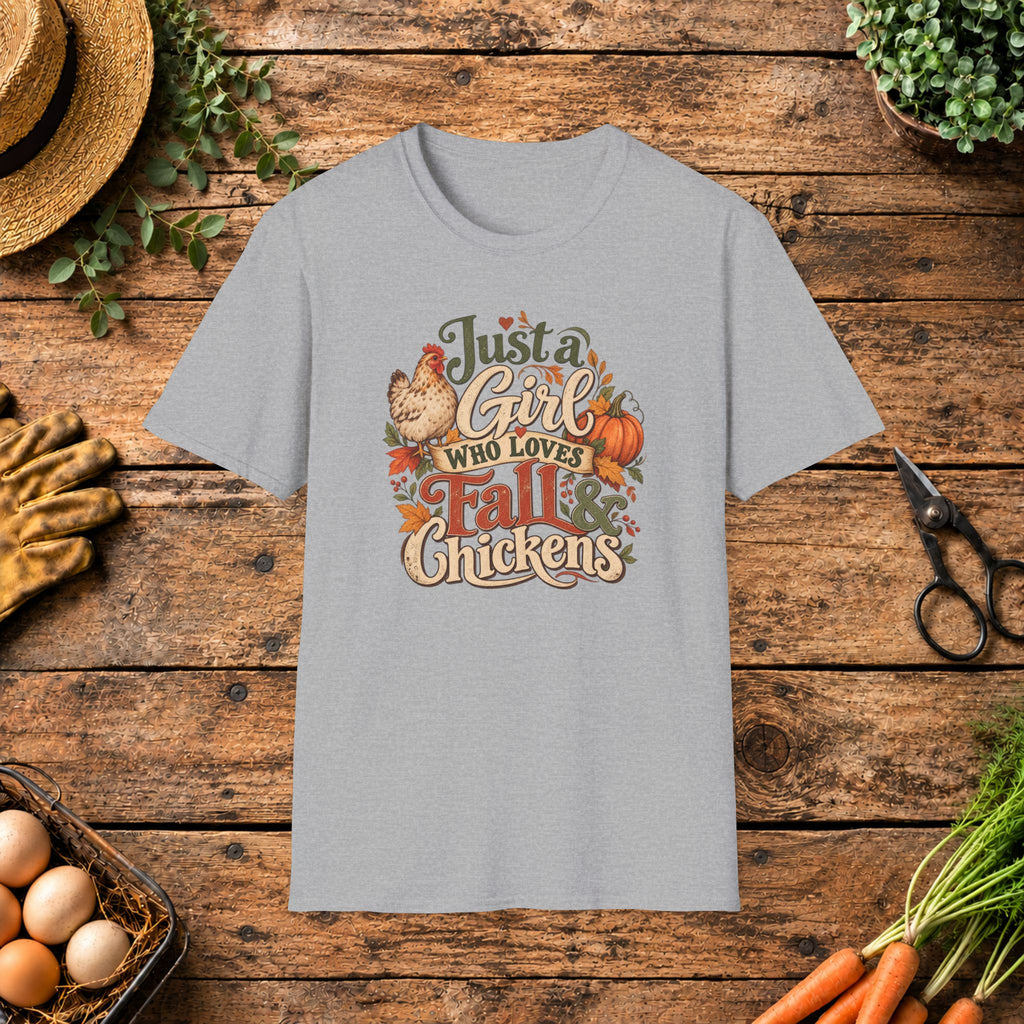 Just a Girl Who Loves Fall & Chickens T-Shirt