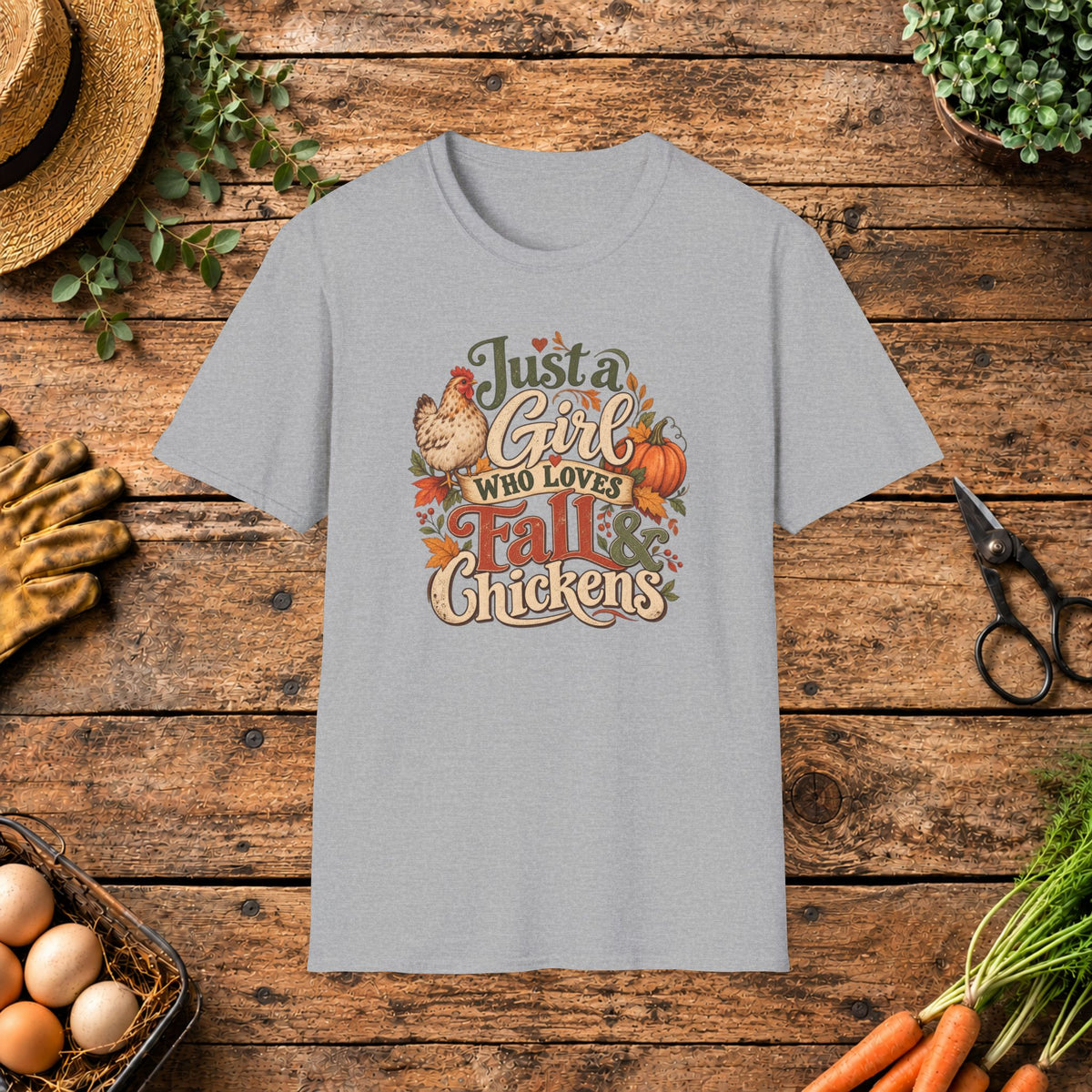 Just a Girl Who Loves Fall & Chickens T-Shirt