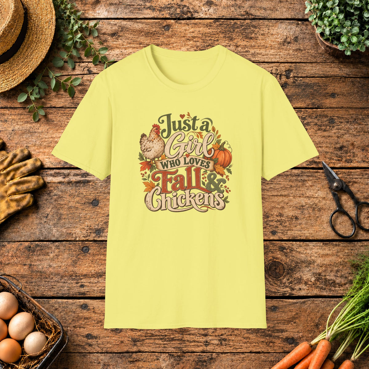 Just a Girl Who Loves Fall & Chickens T-Shirt