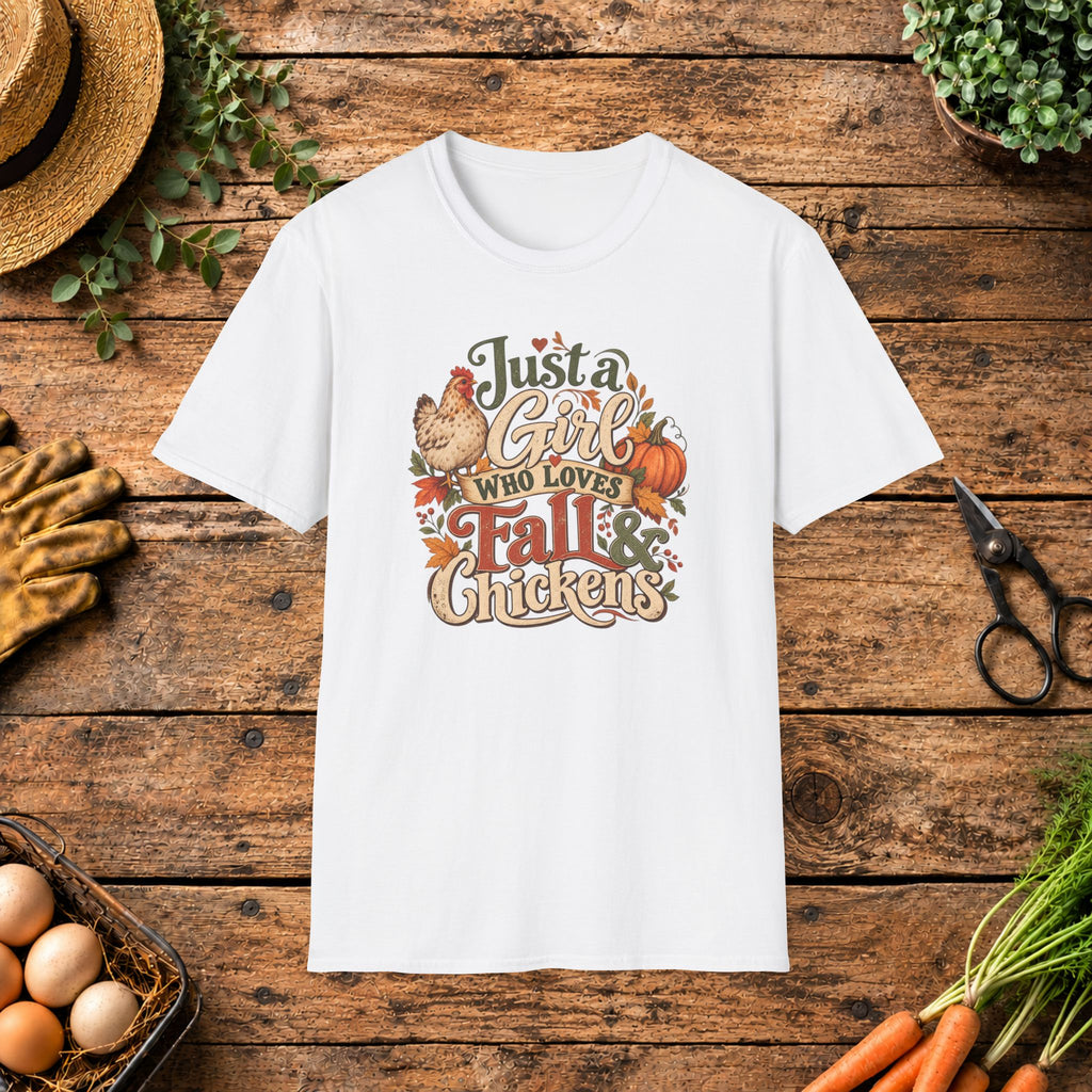 Just a Girl Who Loves Fall & Chickens T-Shirt