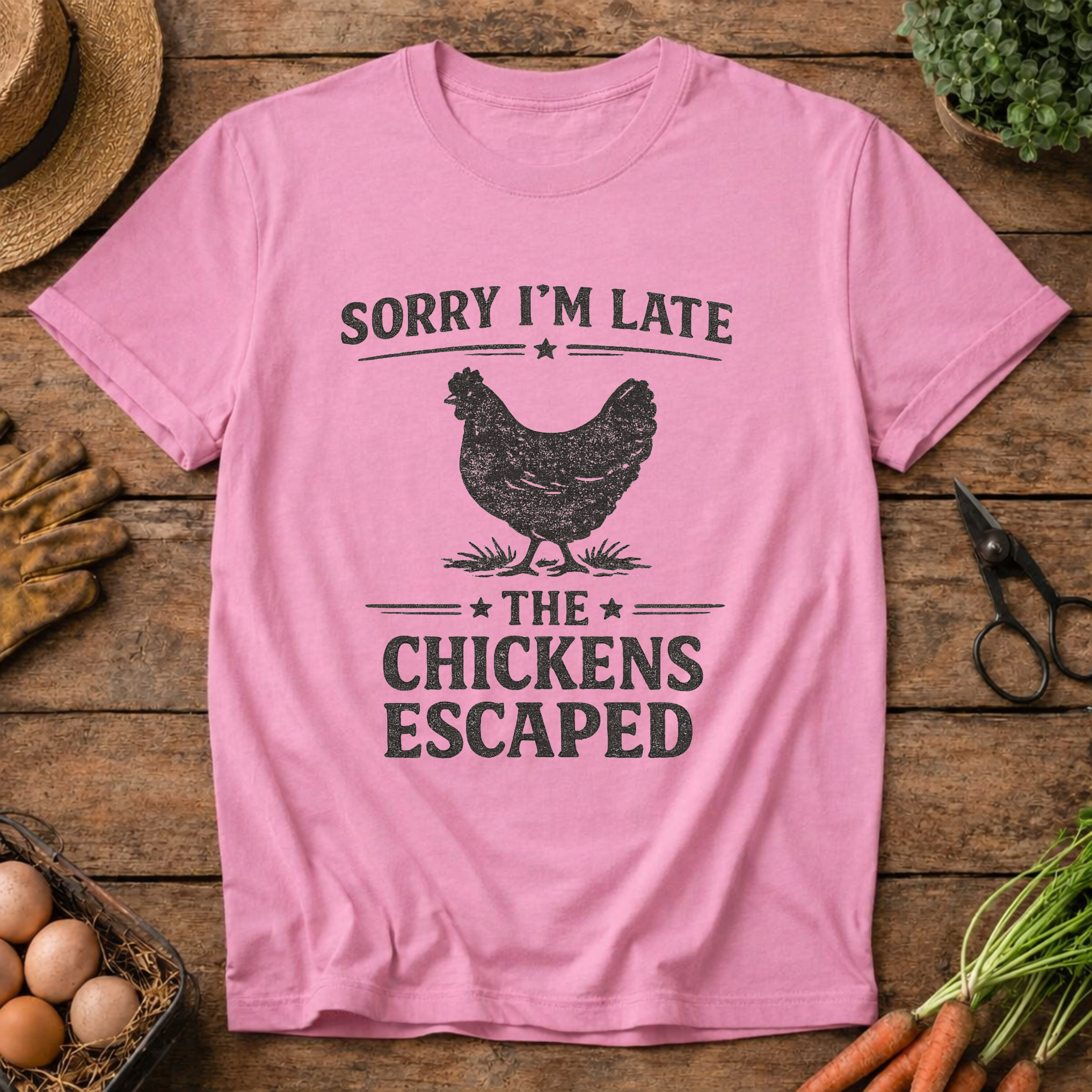 Sorry I'm Late the Chickens Escaped