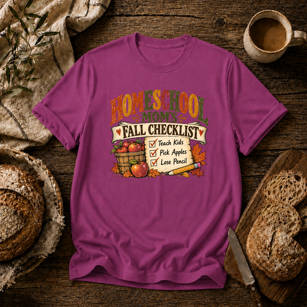 Homeschool Mom Fall Check List T-Shirt