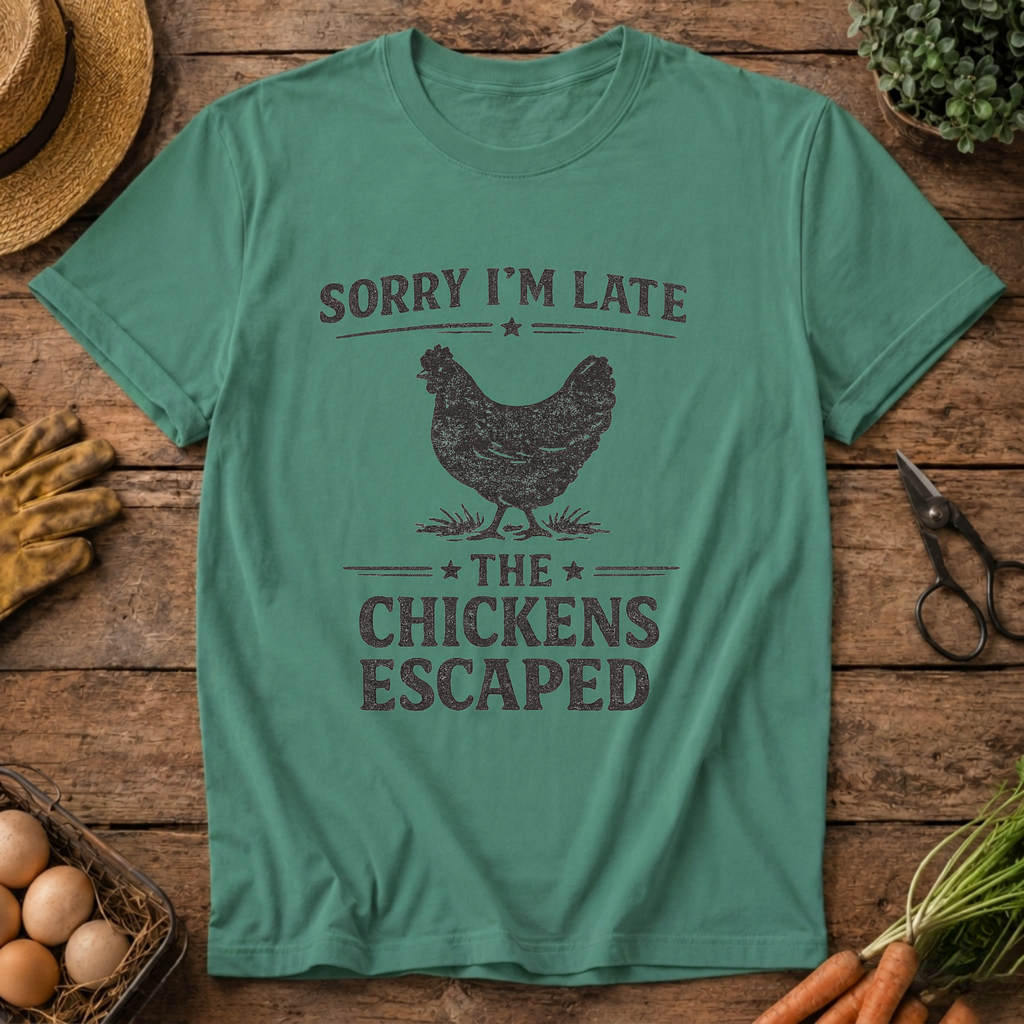 Sorry I'm Late the Chickens Escaped