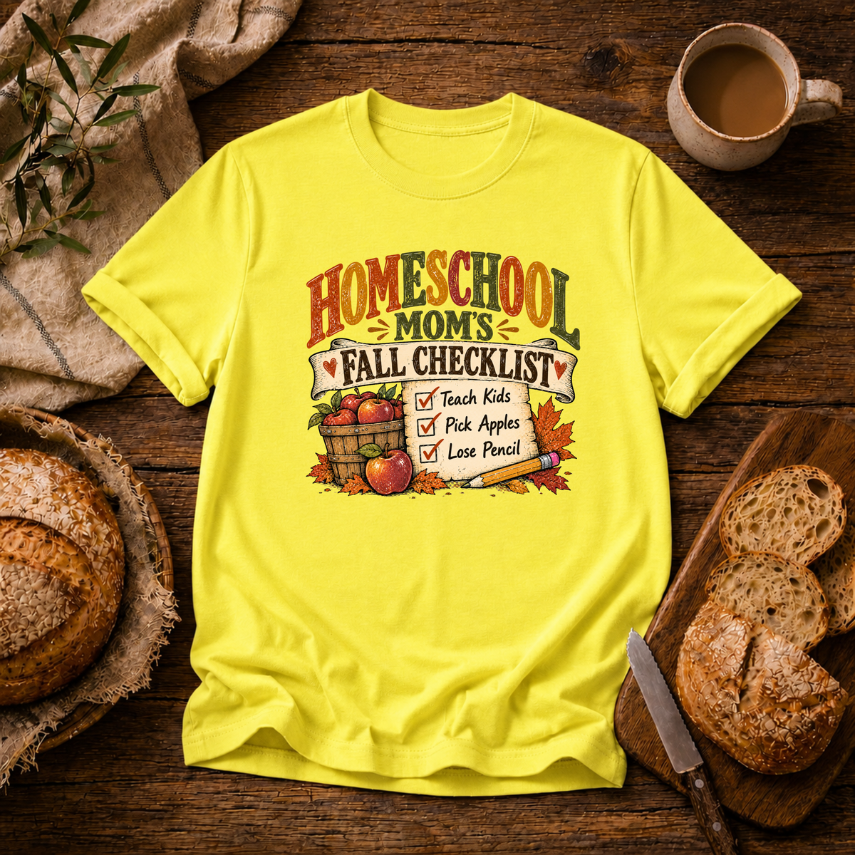 Homeschool Mom Fall Check List T-Shirt