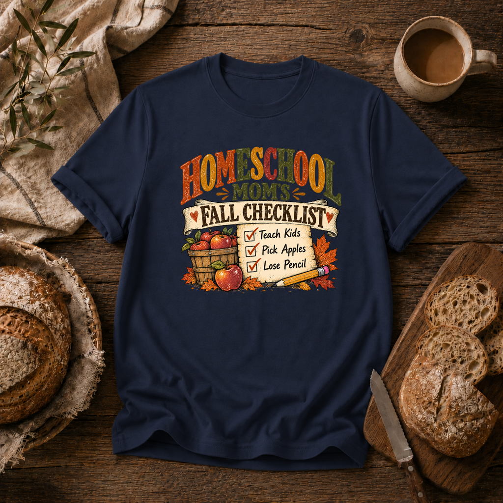 Homeschool Mom Fall Check List T-Shirt