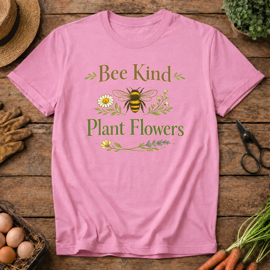 Bee Kind, Plant Flowers T-Shirt