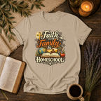 Faith, Family, Homeschool T-Shirt