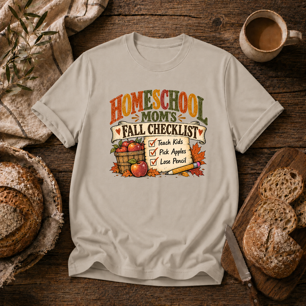 Homeschool Mom Fall Check List T-Shirt
