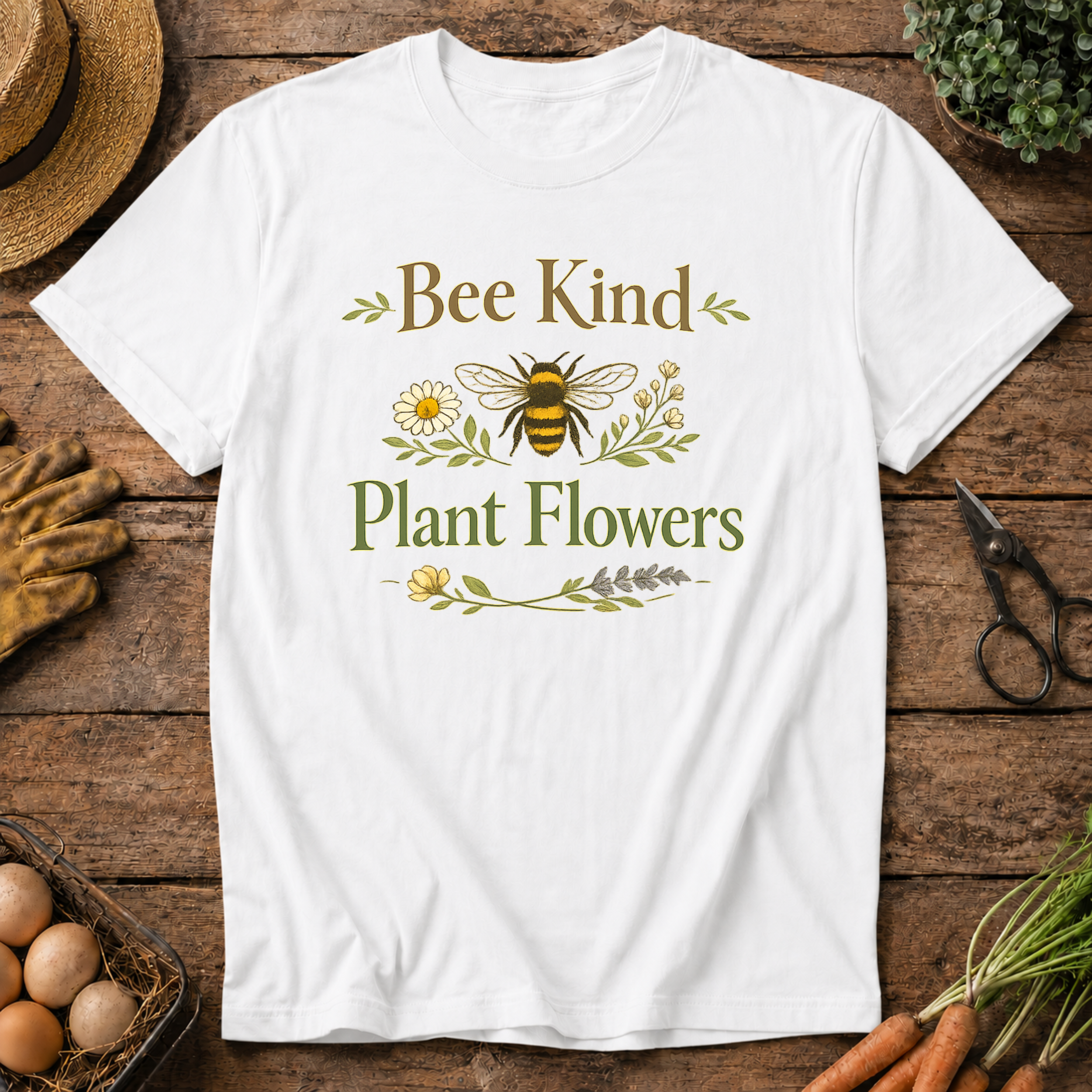 Bee Kind, Plant Flowers T-Shirt