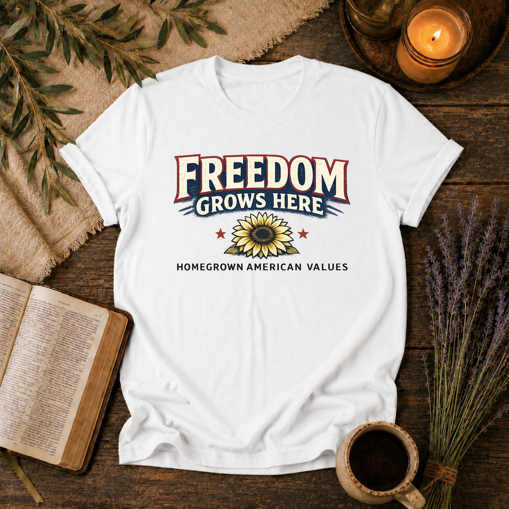 Freedom Grows Here-American Values T-Shirt