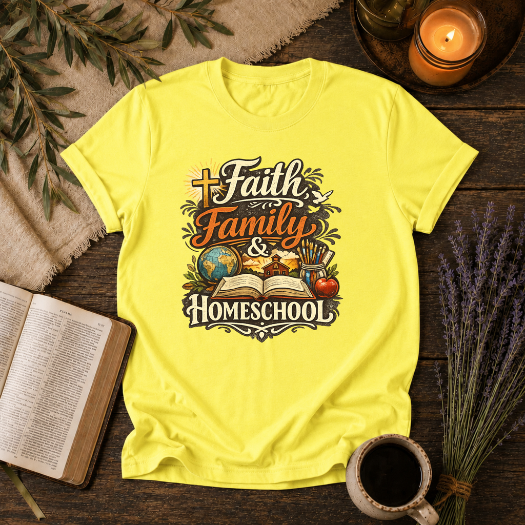 Faith, Family, Homeschool T-Shirt